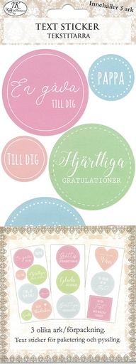 [8866] Text sticker Stor pastell 3 sheets