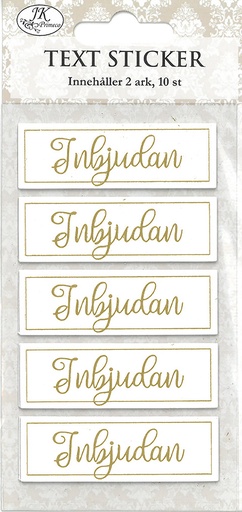 [8868] Text sticker Inbjudan guld 2 sheets