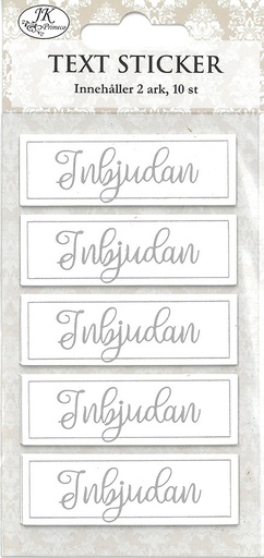 [8869] Text sticker Inbjudan silver 2 sheets