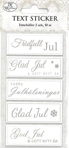 [8875] Text sticker Jul grå 2ark