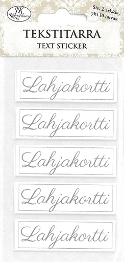[8883] Text sticker Lahjakortti 2 sheets