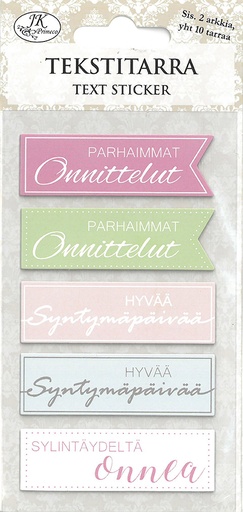 [8885] Text sticker Onnittelut pastelli 2 sheets