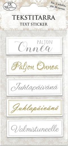 [8886] Text sticker Onnittelut kulta/hopea 2 sheets