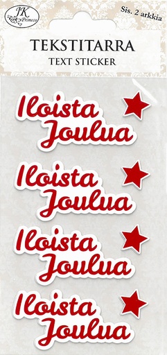 [8887] Text sticker Jouluteksti + tähdet punainen 2 sheets