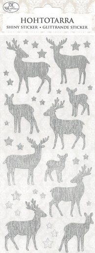 [8897] Shiny sticker Reindeer silver