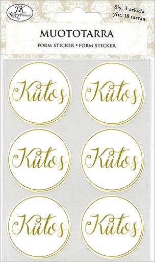[8908] Form sticker Kiitos kulta 3 sheets