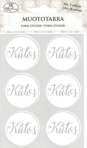 [8909] Form sticker Kiitos hopea 3 sheets