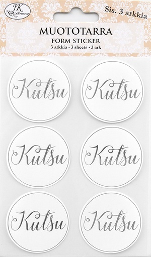 [8912] Form sticker Kutsu hopea 3 sheets