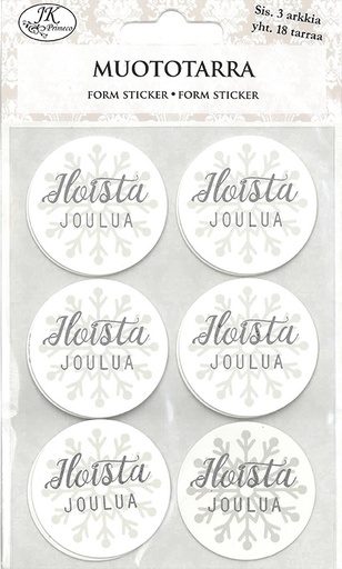 [8921] Form sticker Jouluteksti ympyrä valkoinen 3 sheets