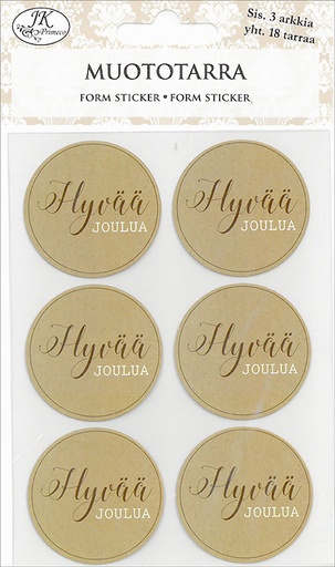[8926] Form sticker Hyvää joulua natur 3 sheets