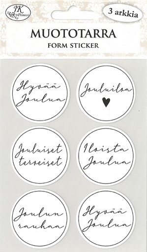 [8929] Form sticker Joulutoivotukset moderni musta 3 sheets