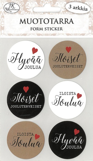 [8930] Form sticker Joulutoivotukset musta-natur 3 sheets