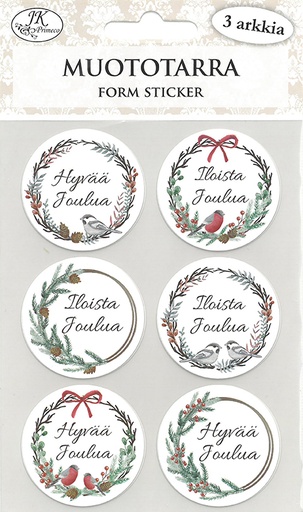 [8932] Form sticker Joulukranssit 3 sheets