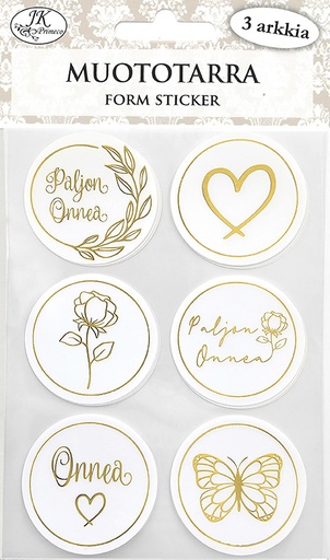 [8937] Form sticker Kuvat ja tekstit kulta 3 sheets