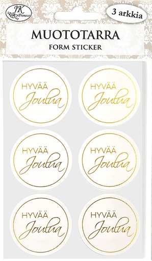 [8940] Form sticker Hyvää joulua kultafolio 3 sheets