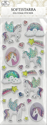 [8973] Eva foam sticker Unicorns hologram