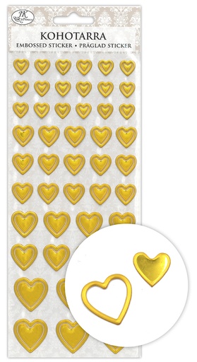 [8982] Embossed sticker Heart gold