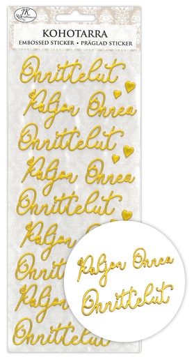 [8983] Embossed sticker Onnittelut kulta