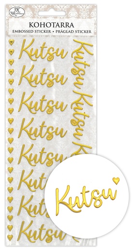 [8984] Embossed sticker Kutsu kulta
