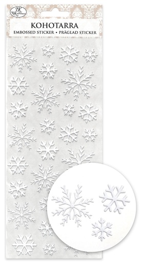 [8988] Embossed sticker Snowflake white