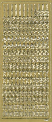 [9308] Peel-off sticker numbers gold