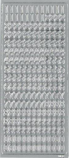 [9309] Peel-off sticker numbers silver