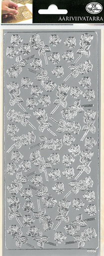 [9321] Peel-off sticker little rose silver