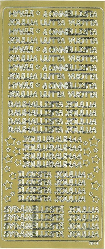 [9328] Peel-off sticker Joulutekstilajitelma kulta
