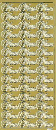 [9364] Peel-off sticker Menu kulta