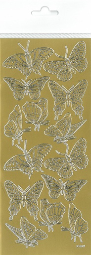 [9419] Peel-off sticker Butterflies gold