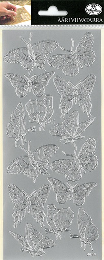 [9420] Peel-off sticker Butterflies silver