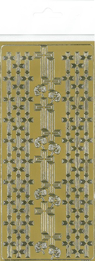 [9478] Peel-off sticker Cross and rose gold