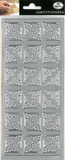 [9519] Peel-off sticker corners silver