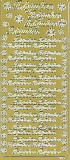 [9526] Peel-off sticker Inbjudan guld