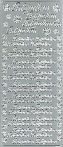 [9527] Peel-off sticker Inbjudan silver