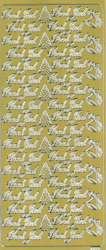 [9534] Peel-off sticker God Jul guld