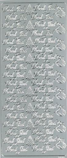 [9535] Peel-off sticker God Jul silver