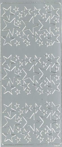 [9551] Peel-off sticker Star assortment silver