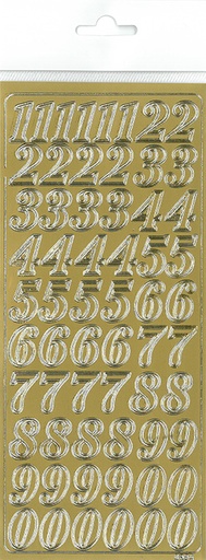 [9612] Peel-off sticker Big numbers gold