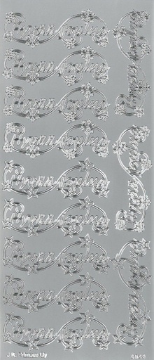 [9715] Ääriviivatarra Joulutekstiköynnös hopea