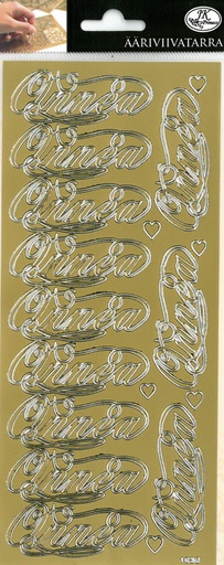 [9728] Ääriviivatarra Koriste onnea kulta