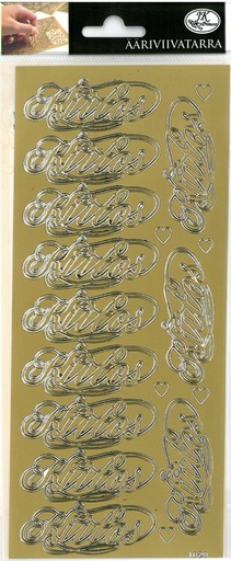 [9730] Peel-off sticker Koriste kiitos kulta