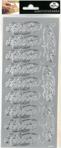 [9731] Peel-off sticker Koriste kiitos hopea