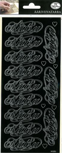 [9732] Peel-off sticker Koriste kutsu musta