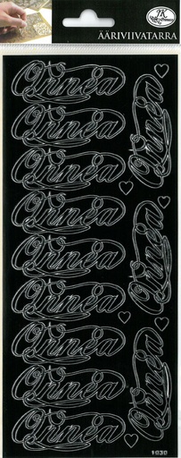 [9733] Peel-off sticker Koriste onnea musta