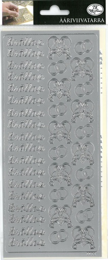[9739] Peel-off sticker Bröllop silver
