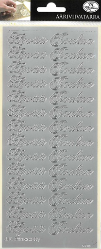 [9859] Peel-off sticker Hyvää joulua 2 hopea