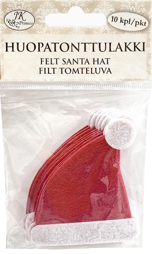[9870] Felt Santa hat red 10pcs