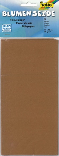 [91070] Tissue paper 50 x 70cm brown 5 sheets