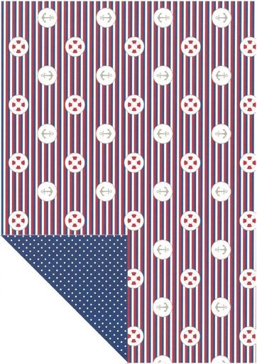 [2523] Patterned card A4 Nautical theme stripe 5pcs